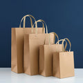 Thickened Kraft Paper Tote Bag - Rivet-Reinforced Flat Rope Handle, Eco-Friendly Shopping & Gift Packaging Bag